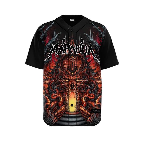 Marauda Music Retribution Baseball Jersey Tee wearable art size XL rock n roll - Picture 1 of 9